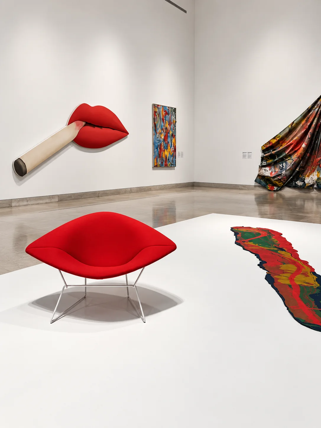 Contemporary art exhibition photographed during a museum visit
