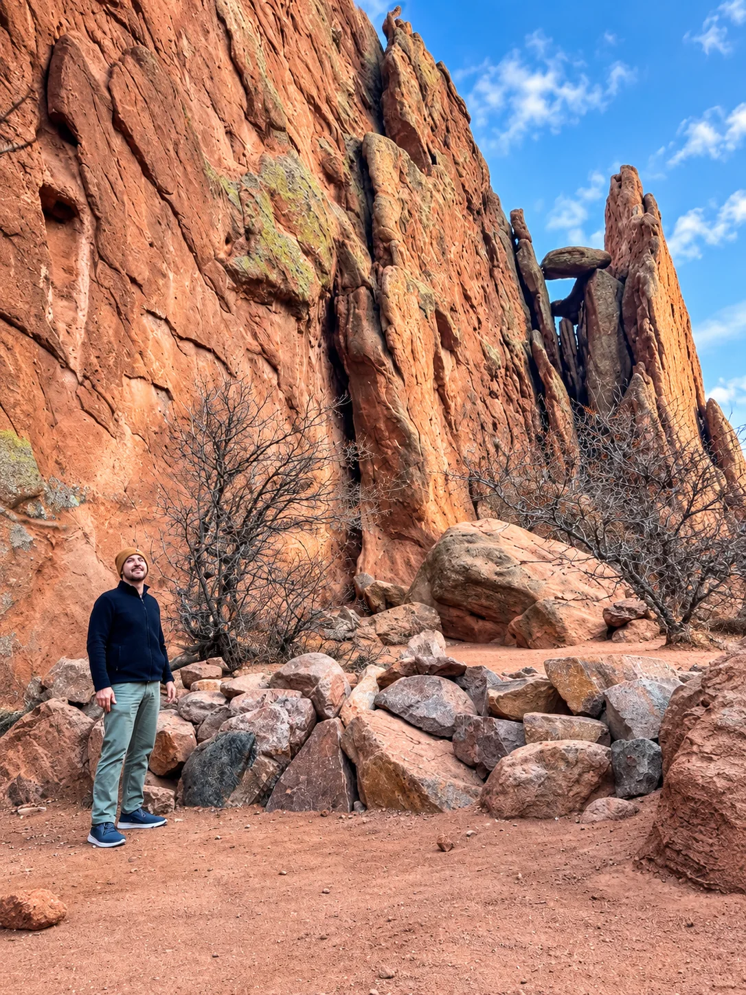 Clint Nail exploring red rock formations in Colorado Springs